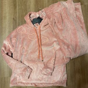 Pink Heart Hoodie/Pants Set
